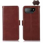 For Asus ROG Phone 7 Crazy Horse Top Layer Cowhide Leather Phone Case(Brown) - 1