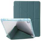 Clear Acrylic Deformation Leather Tablet Case For iPad 10.2 2019 / 10.2 2020 / 10.2 2021 / Pro 10.5 2017 / Air 10.5 2019(Dark Green) - 1