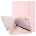 Clear Acrylic Deformation Leather Tablet Case For iPad 10.2 2019 / 10.2 2020 / 10.2 2021 / Pro 10.5 2017 / Air 10.5 2019(Pink) - 1