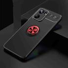 For Realme 10 Pro 5G Metal Ring Holder TPU Phone Case(Black+Red) - 1