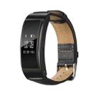 For Huawei Band 7 Glossy Leather Watch Band(Black) - 1