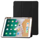 Clear Acrylic 3-Fold Leather Tablet Case For iPad 10.2 2019 / 10.2 2020 / 10.2 2021 / Pro 10.5 2017 / Air 10.5 2019(Black) - 1