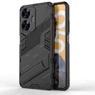 For Realme C55 Punk Armor 2 in 1 PC + TPU Shockproof Phone Case with Invisible Holder(Black) - 1