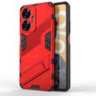 For Realme C55 Punk Armor 2 in 1 PC + TPU Shockproof Phone Case with Invisible Holder(Red) - 1