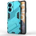 For Realme C55 Punk Armor 2 in 1 PC + TPU Shockproof Phone Case with Invisible Holder(Blue) - 1