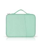 For 9.7-11 inch Laptop Portable Cloth Texture Leather Bag(Green) - 1