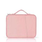 For 12.9-13 inch Laptop Portable Cloth Texture Leather Bag(Pink) - 1