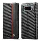 For Google Pixel 8 Pro LC.IMEEKE Carbon Fiber Leather Phone Case(Vertical Black) - 1