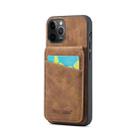 For iPhone 11 Pro Fierre Shann Crazy Horse Card Holder Back Cover PU Phone Case(Brown) - 1