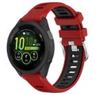 For Garmin Forerunner 265S 18mm Sports Two-Color Steel Buckle Silicone Watch Band(Red+Black) - 1