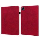 For Xiaomi Pad 6 / Pad 6 Pro Peacock Embossed Pattern Leather Tablet Case(Red) - 1