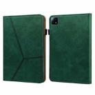 For Xiaomi Pad 6 / Pad 6 Pro Embossed Striped Leather Tablet Case(Green) - 1