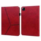 For Xiaomi Pad 6 / Pad 6 Pro Embossed Striped Leather Tablet Case(Red) - 1