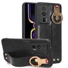 For Xiaomi Redmi K60 / K60 Pro Wristband Leather Back Phone Case(Black) - 1