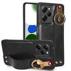 For Xiaomi Poco X5 Pro 5G Wristband Leather Back Phone Case(Black) - 1