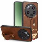 For Xiaomi 13 Ultra Wristband Leather Back Phone Case(Brown) - 1