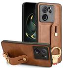 For Xiaomi 13T / 13T Pro / Redmi K60 Ultra Wristband Leather Back Phone Case(Brown) - 1