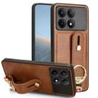 For Xiaomi Poco X6 Pro/Redmi K70E Wristband Leather Back Phone Case(Brown) - 1