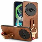 For Xiaomi Redmi A3 Wristband Leather Back Phone Case(Brown) - 1