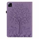 For Xiaomi Pad 6 / Pad 6 Pro Tree & Deer Embossed Leather Tablet Case(Purple) - 3