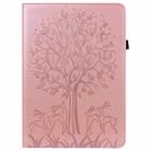 For Xiaomi Pad 6 / Pad 6 Pro Tree & Deer Embossed Leather Tablet Case(Pink) - 2