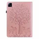 For Xiaomi Pad 6 / Pad 6 Pro Tree & Deer Embossed Leather Tablet Case(Pink) - 3