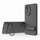 For Honor 80 5G Wavy Texture TPU Phone Case with Lens Film(Black) - 1