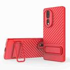 For Honor 80 5G Wavy Texture TPU Phone Case with Lens Film(Red) - 1