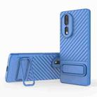 For Honor 80 5G Wavy Texture TPU Phone Case with Lens Film(Blue) - 1