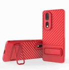 For Honor 80 Pro 5G Wavy Texture TPU Phone Case with Lens Film(Red) - 1