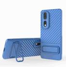 For Honor 80 Pro 5G Wavy Texture TPU Phone Case with Lens Film(Blue) - 1