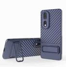 For Honor 80 Pro 5G Wavy Texture TPU Phone Case with Lens Film(Royal Blue) - 1
