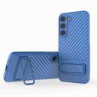 For Samsung Galaxy S23+ 5G Wavy Texture TPU Phone Case with Lens Film(Blue) - 1