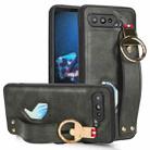 For Asus ROG Phone 5 ZS673KS Wristband Leather Back Phone Case(Green) - 1