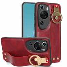 For Huawei P60 Art Wristband Leather Back Phone Case(Red) - 1
