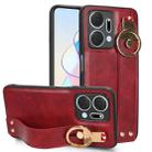 For Honor X7A Wristband Leather Back Phone Case(Red) - 1