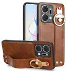 For Honor X7A Wristband Leather Back Phone Case(Brown) - 1