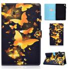 For Lenovo Tab M10 Plus TB-X606F Colored Drawing Stitching Horizontal Flip Leather Case, with Holder & Card Slots & Sleep / Wake-up Function(Golden Butterfly) - 1