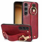 For Samsung Galaxy S23 5G Wristband Leather Back Phone Case(Red) - 1
