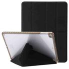 For iPad Air / Air 2 / 9.7 2018 / 2017 Clear Acrylic Deformation Leather Tablet Case(Black) - 1