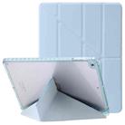 For iPad Air / Air 2 / 9.7 2018 / 2017 Clear Acrylic Deformation Leather Tablet Case(Ice Blue) - 1