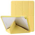 For iPad Air / Air 2 / 9.7 2018 / 2017 Clear Acrylic Deformation Leather Tablet Case(Yellow) - 1