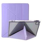 For iPad Air / Air 2 / 9.7 2018 / 2017 Clear Acrylic Deformation Leather Tablet Case(Purple) - 1