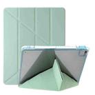 For iPad Air / Air 2 / 9.7 2018 / 2017 Clear Acrylic Deformation Leather Tablet Case(Green) - 1