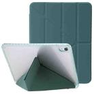 For iPad 10th Gen 10.9 2022 Clear Acrylic Deformation Leather Tablet Case(Dark Green) - 1
