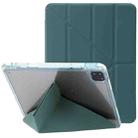 For iPad Pro 11 2022 / 2021 / 2020 Clear Acrylic Deformation Leather Tablet Case(Dark Green) - 1