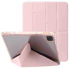 Clear Acrylic Deformation Leather Tablet Case For iPad Pro 11 2022 / 2021 / 2020 / Air 10.9 2022 / 2020(Pink) - 1