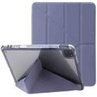 For iPad Pro 11 2022 / 2021 / 2020 Clear Acrylic Deformation Leather Tablet Case(Lavender Purple) - 1