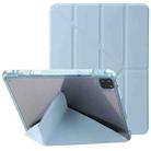 For iPad Pro 11 2022 / 2021 / 2020 Clear Acrylic Deformation Leather Tablet Case(Ice Blue) - 1