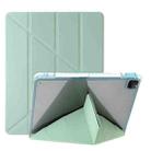 For iPad Pro 11 2022 / 2021 / 2020 Clear Acrylic Deformation Leather Tablet Case(Green) - 1